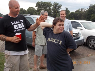 Jay and
Ethan showing off